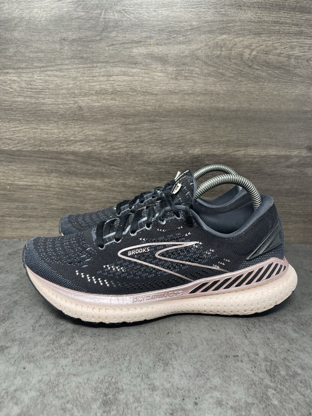 Brooks Glycerin GTS 19 Womens Size 8.5 Black Pink Stability Running Shoes